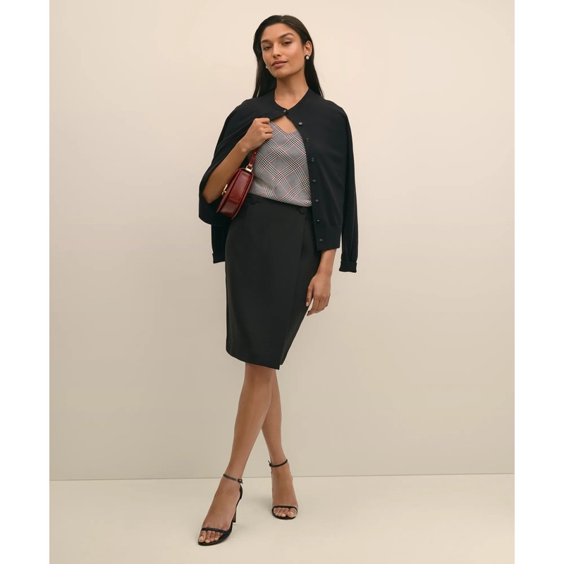 Wool Blend Wrap Skirt