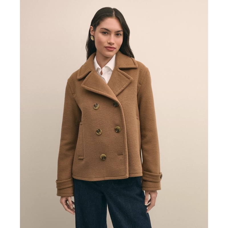 Wool Double-Faced Cropped Peacoat