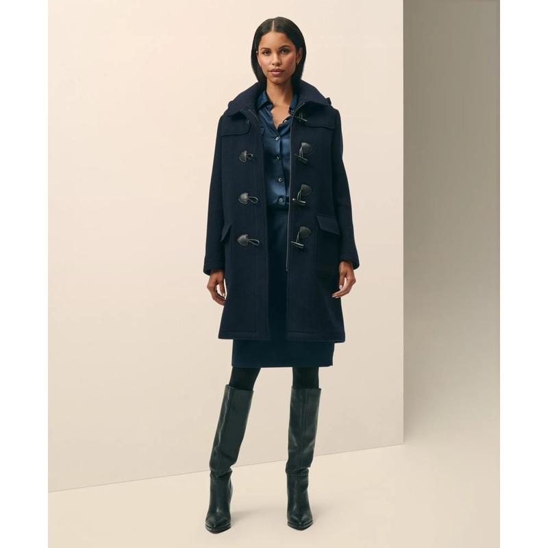 Wool Twill Hooded Toggle Coat