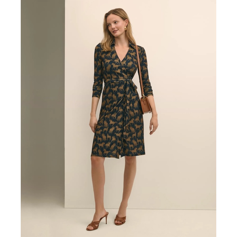Wrap Dress in Horse Print