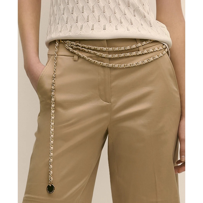 B-Low the Belt Gold-Tone Chain & Leather Waist Belt