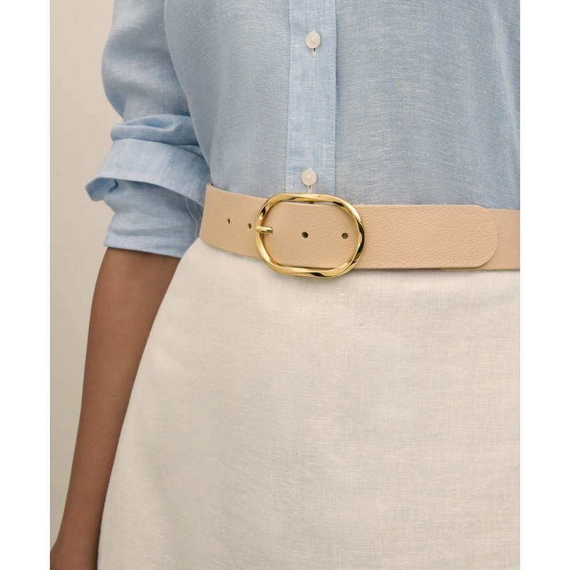 B-Low the Belt Gold-Tone & Leather Twisted Buckle Belt