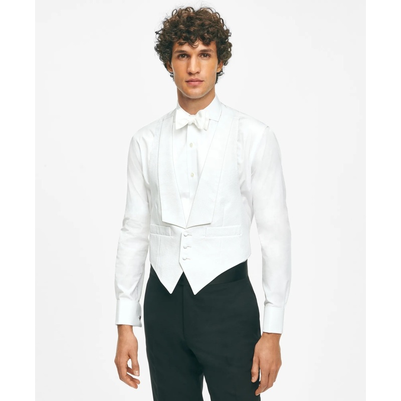 Black Fleece Formal Vest in Cotton Pique