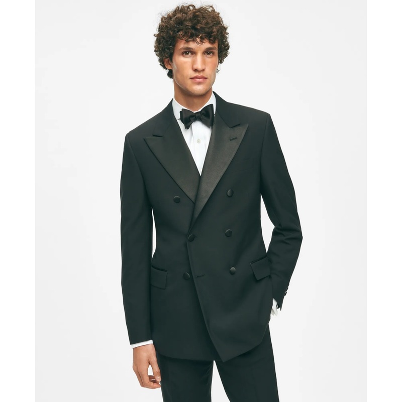 Black Fleece Peak Lapel Tuxedo in Wool-Silk