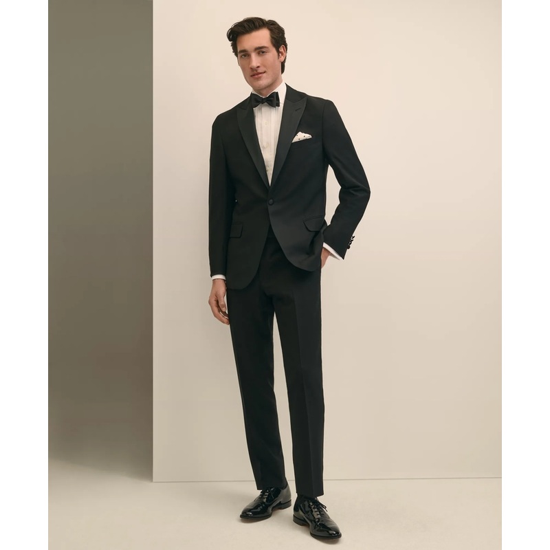 Brooks Brothers Explorer Collection Classic Fit Wool Tuxedo Pants