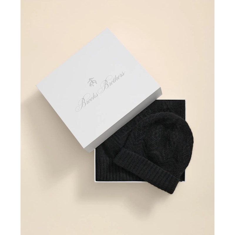 Cotton-Alpaca-Wool Blend Hat & Scarf Boxed Set