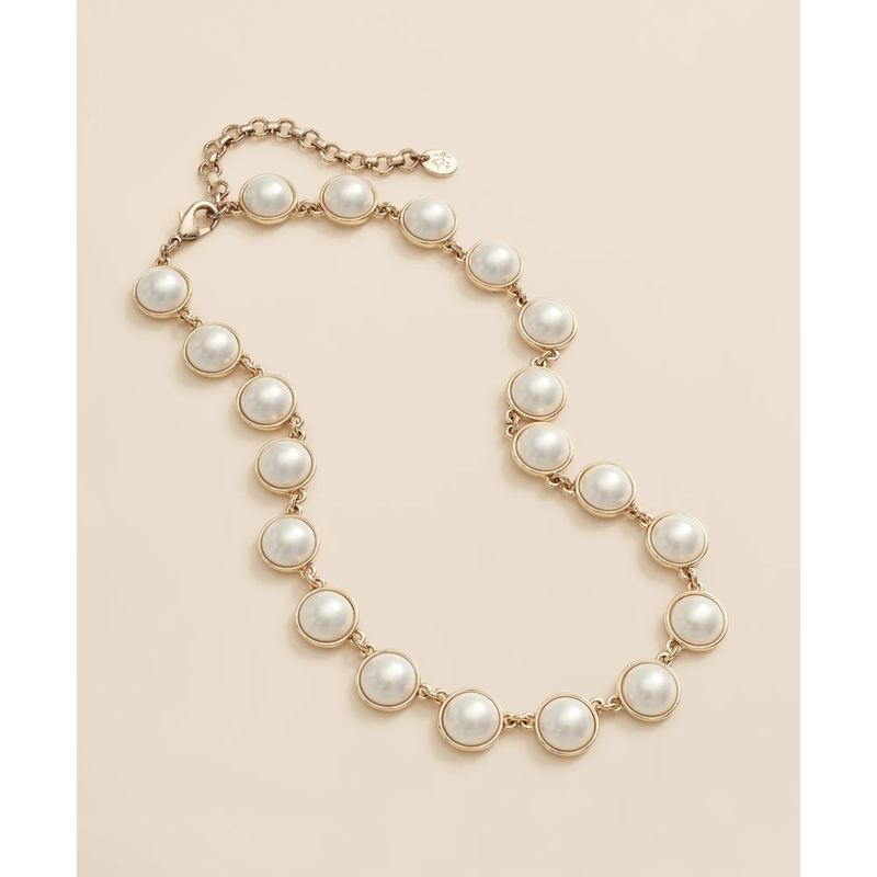 Faux-Pearl Gold-Plated Necklace