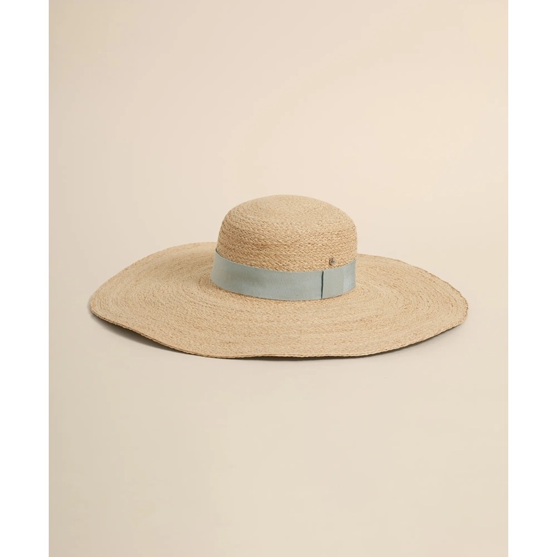 Flora Bella Raffia Boat Hat With Ribbon Accent