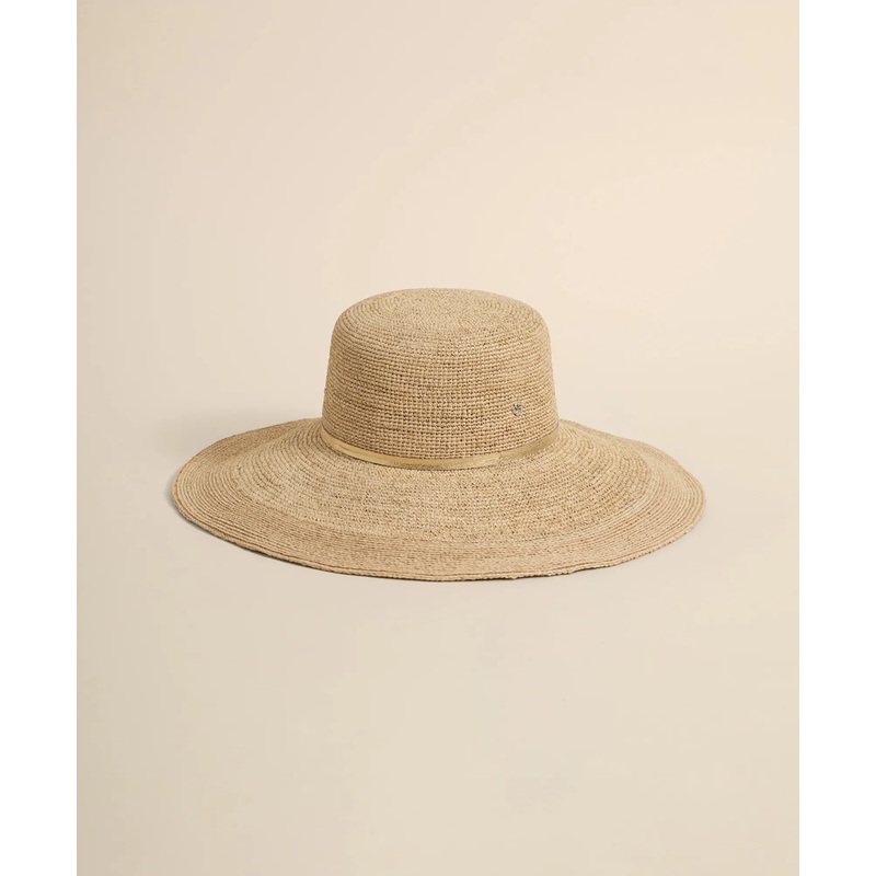 Flora Bella Raffia Sun Hat With Gold-Tone Accents