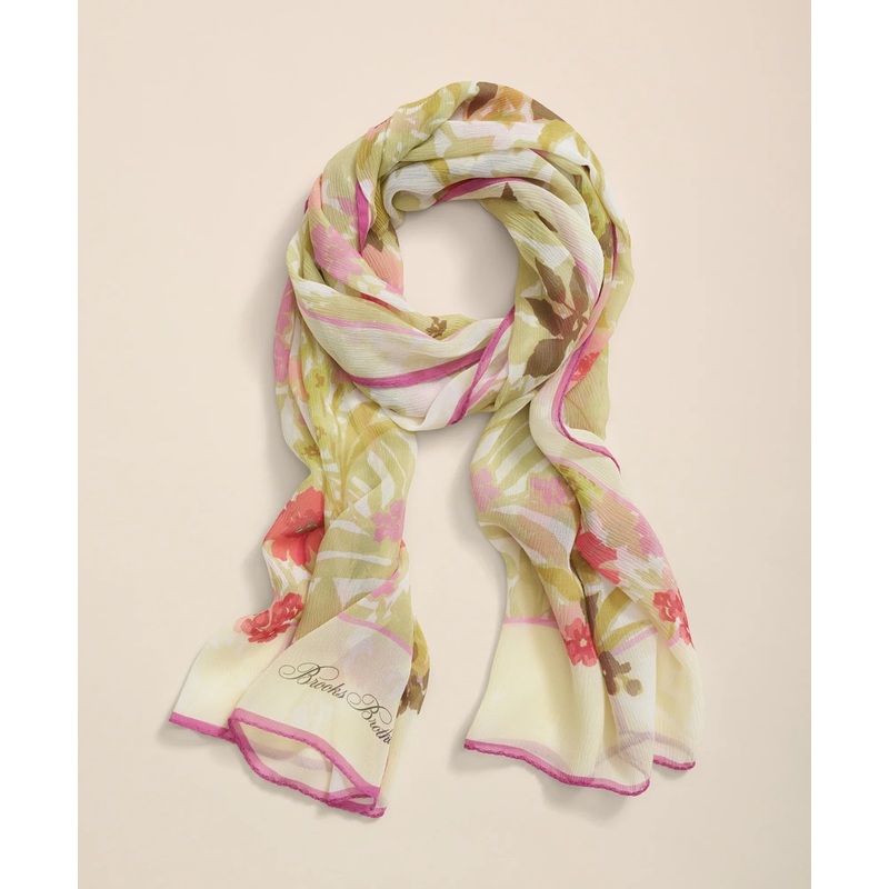 Floral Crinkle Chiffon Scarf