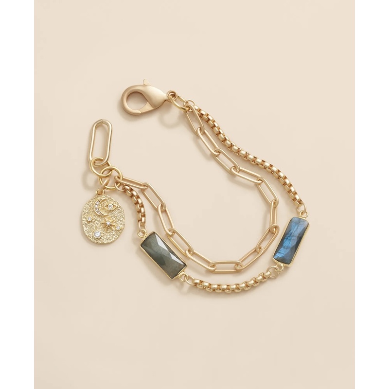 Loni Paul Two Strand Labradorite Bracelet in 14K Plated Gold