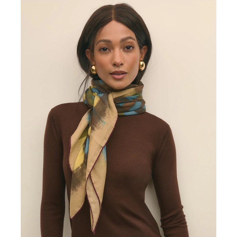 Modal Cashmere Plaid Brush Stroke Scarf