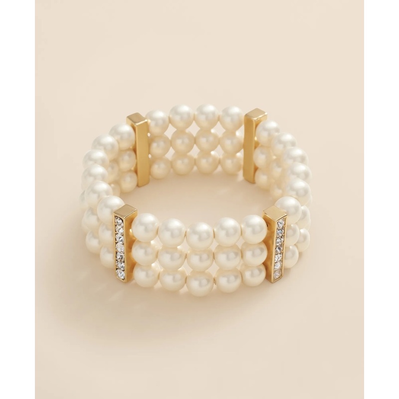 Triple Strand Stretch Faux-Pearl Bracelet