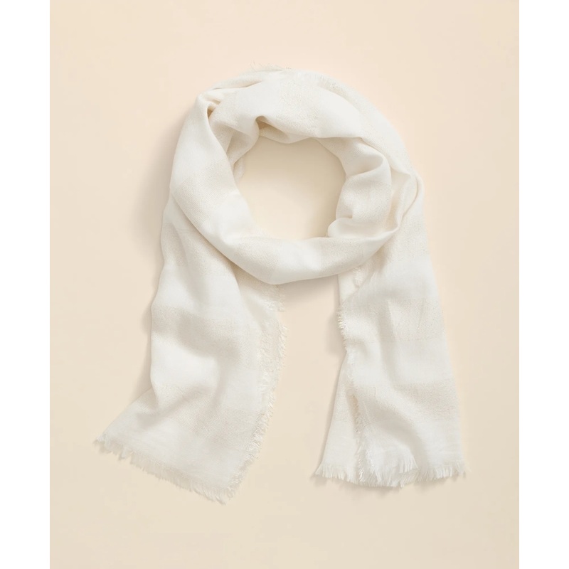 Viscose-Modal-Cotton Blend Shimmer Stripe Scarf