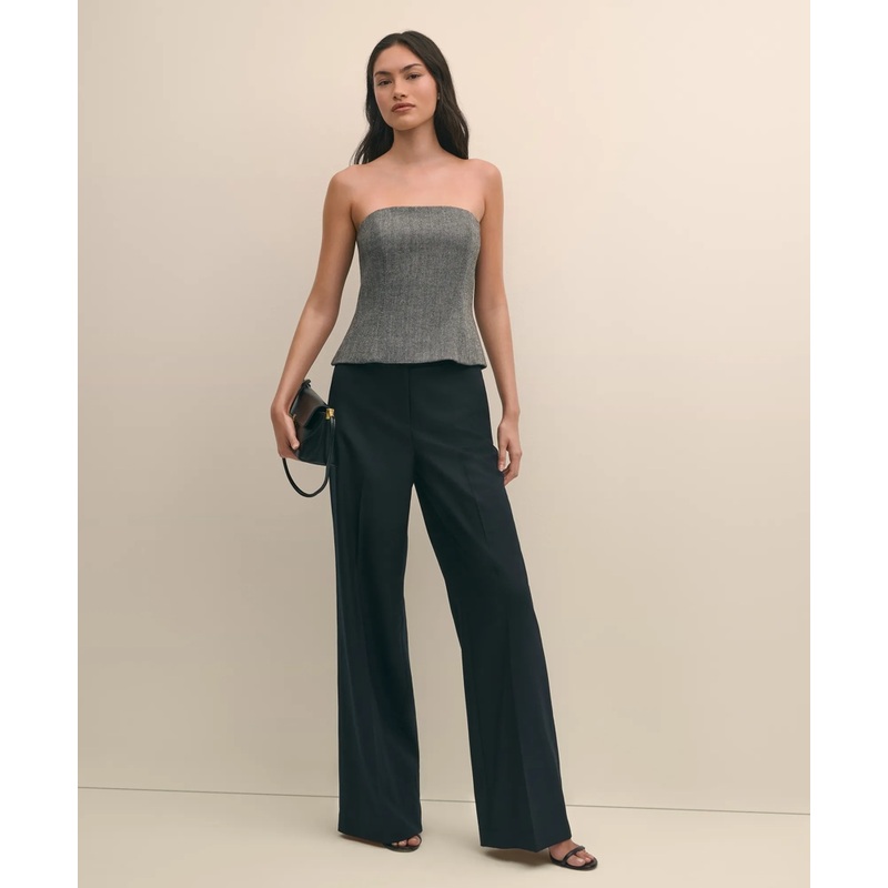 Wool-Blend Herringbone Bustier