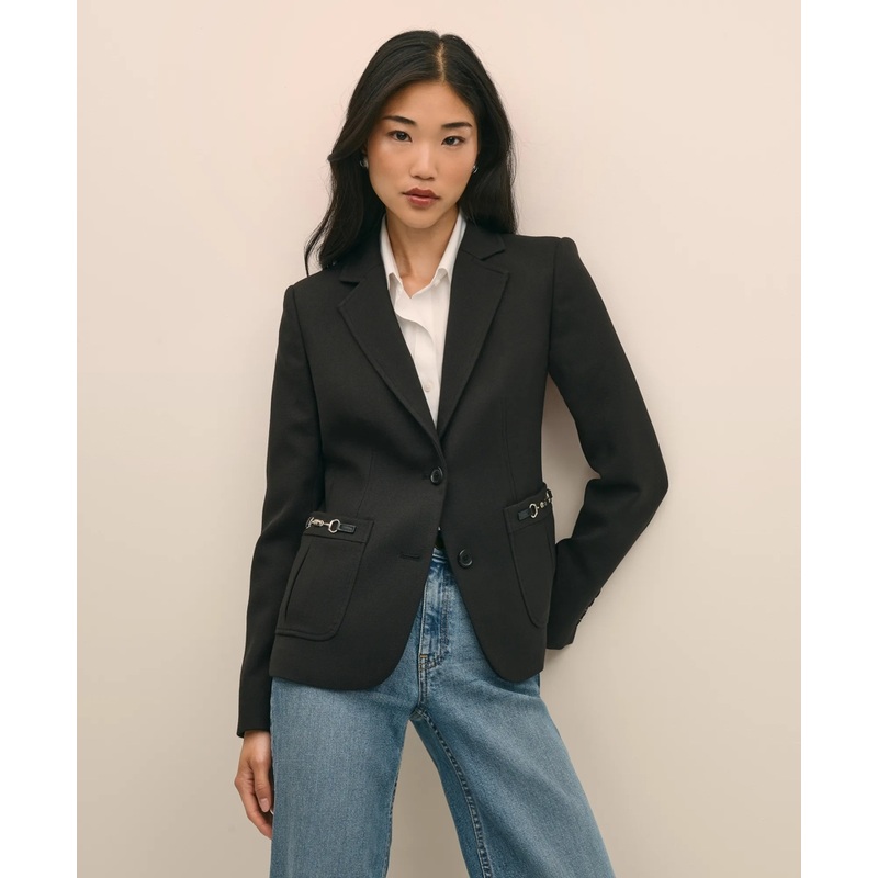 Wool-Blend Horsebit Detail  Jacket