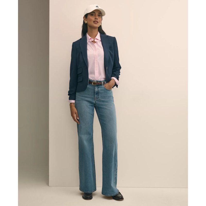 Wool-Blend Shrunken Fit Hopsack Jacket