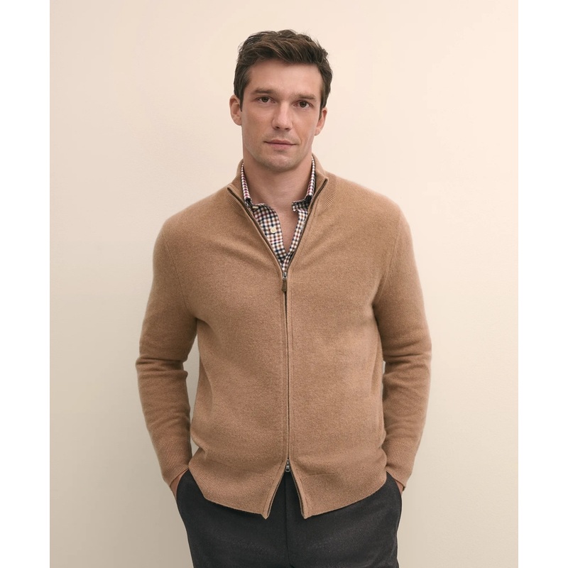 3-Ply Cashmere Full-Zip Cardigan
