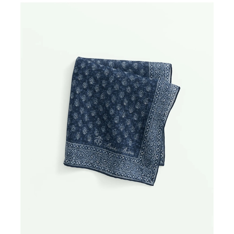 Batik Foulard Cotton-Linen Pocket Square