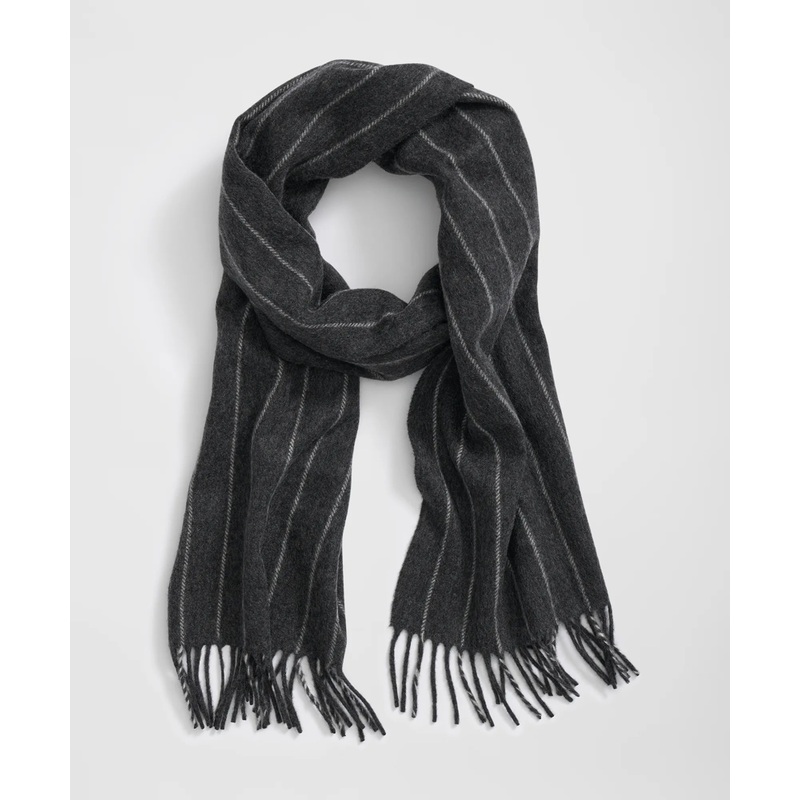Cashmere Striped Fringe Scarf