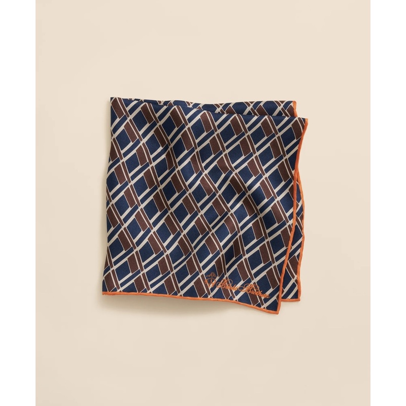 Diamond Motif Silk Pocket Square