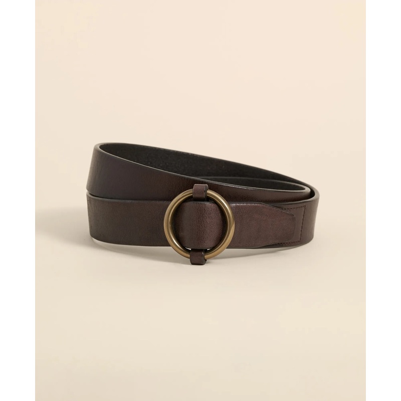 Leather Round Buckle Belt
