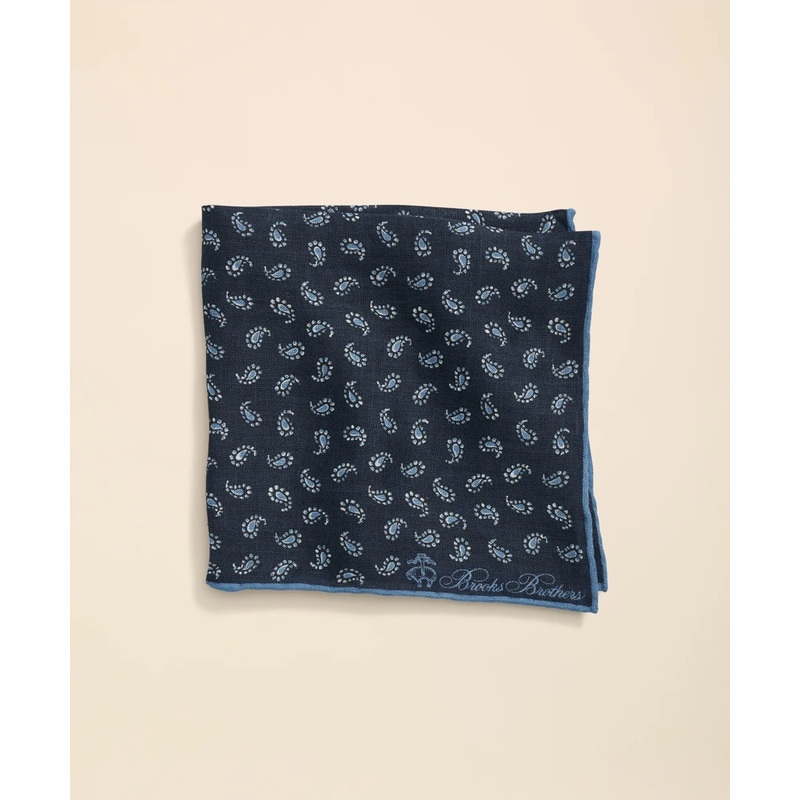 Linen Paisley Pocket Square