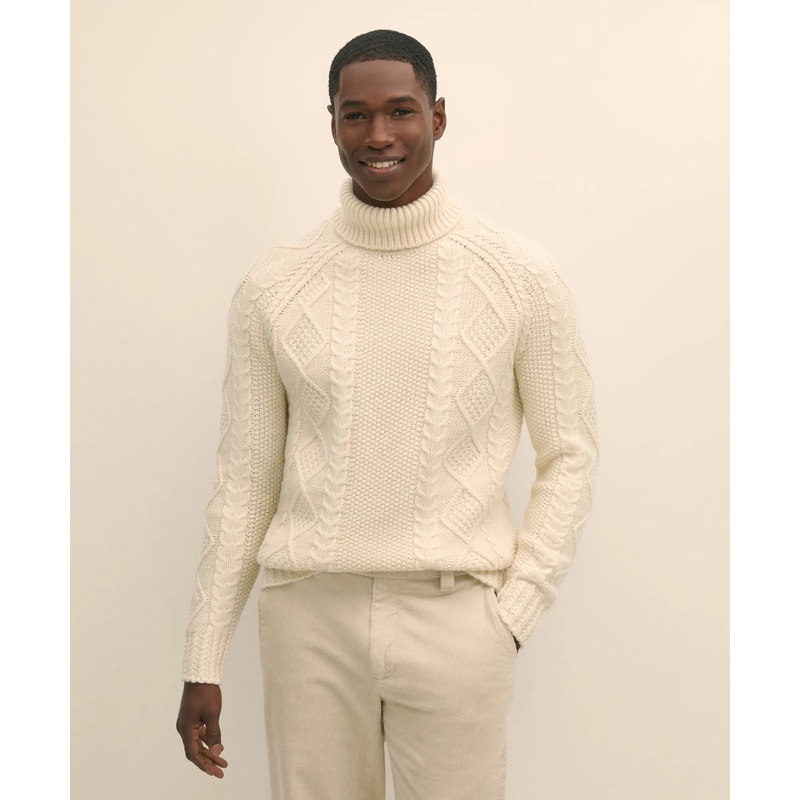 Merino Wool Archive Aran Turtleneck Sweater