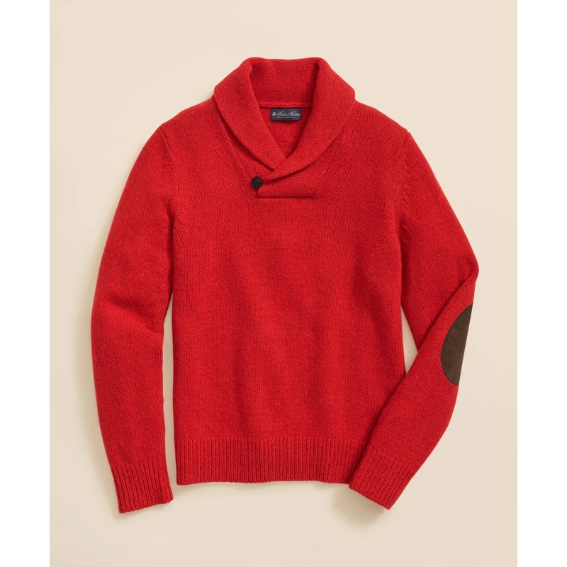Merino Wool Polo Shawl Collar Sweater