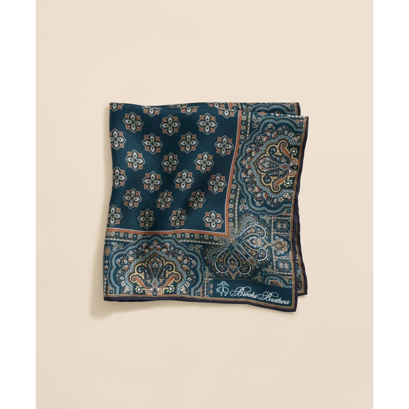 Ornate Motif Silk Pocket Square