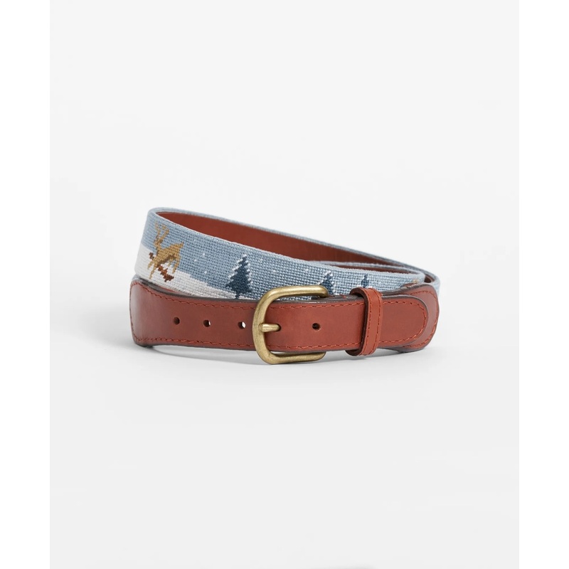 Smathers & Branson Needlepoint Reindeer Belt