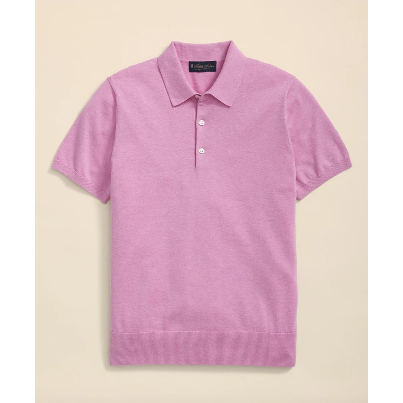 Supima Cotton Short-Sleeve Polo Sweater