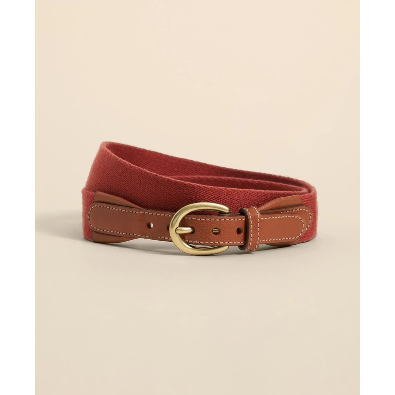 Webbed Leather-Accent Belt