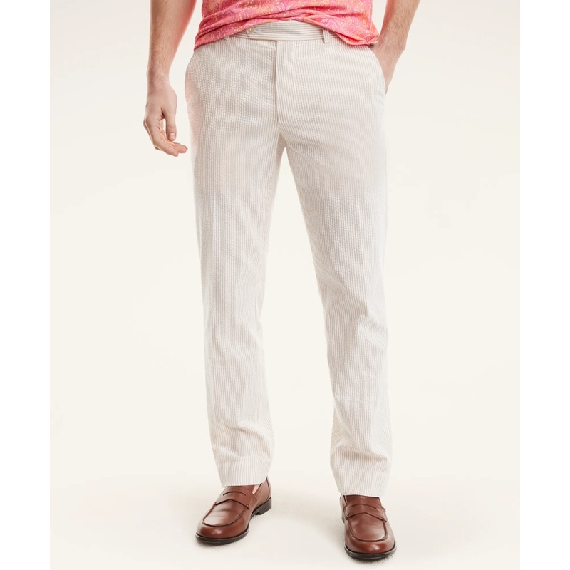 Clark Straight-Fit Cotton Seersucker Pants