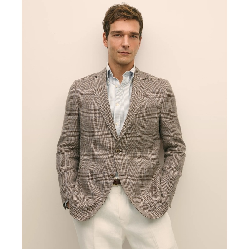 Classic Fit Linen-Silk-Cotton Check 1818 Sport Coat