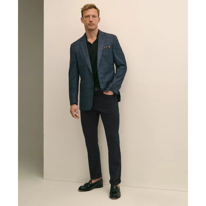 Classic Fit Merino Wool Overcheck Sport Coat