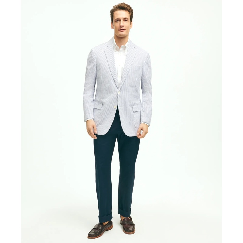 Classic Fit Stretch Cotton Seersucker Sport Coat