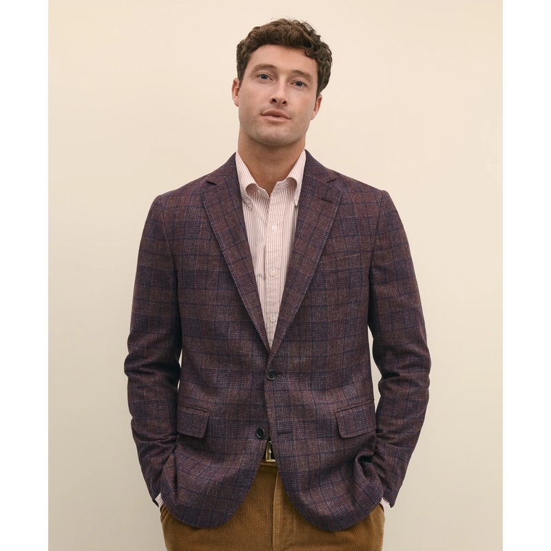 Classic Fit Wool Flannel Plaid Sport Coat