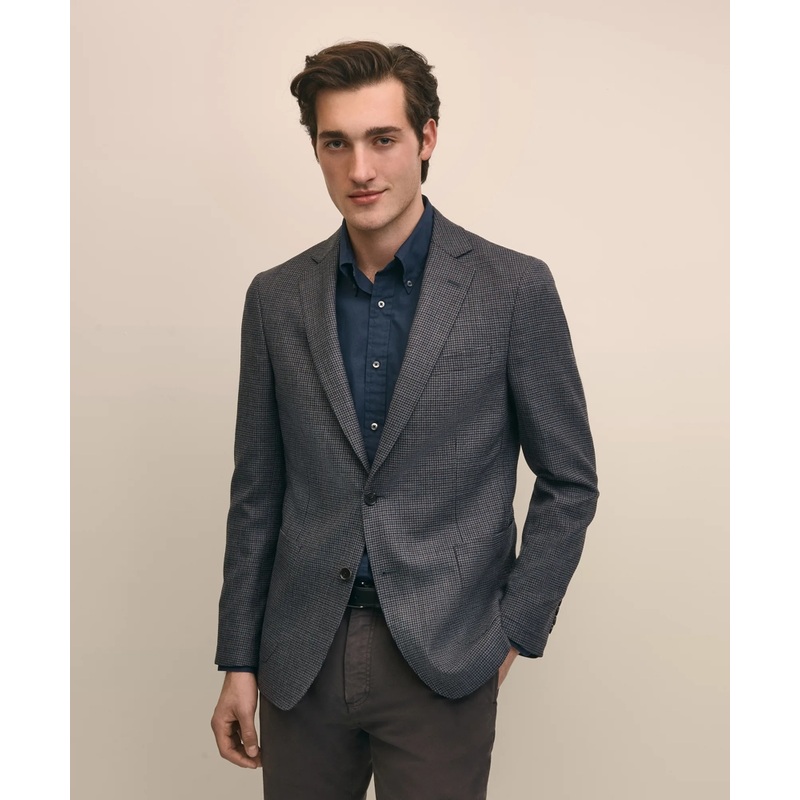 Classic Fit Wool Hopsack Gingham Sport Coat
