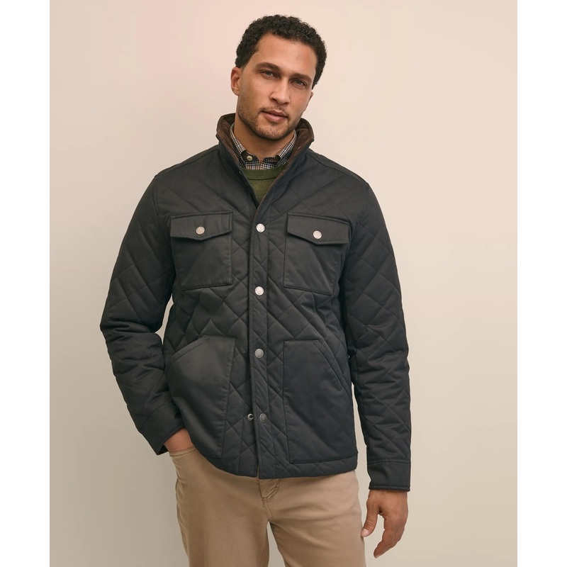 Cotton Blend Quilted Shirt Jacket