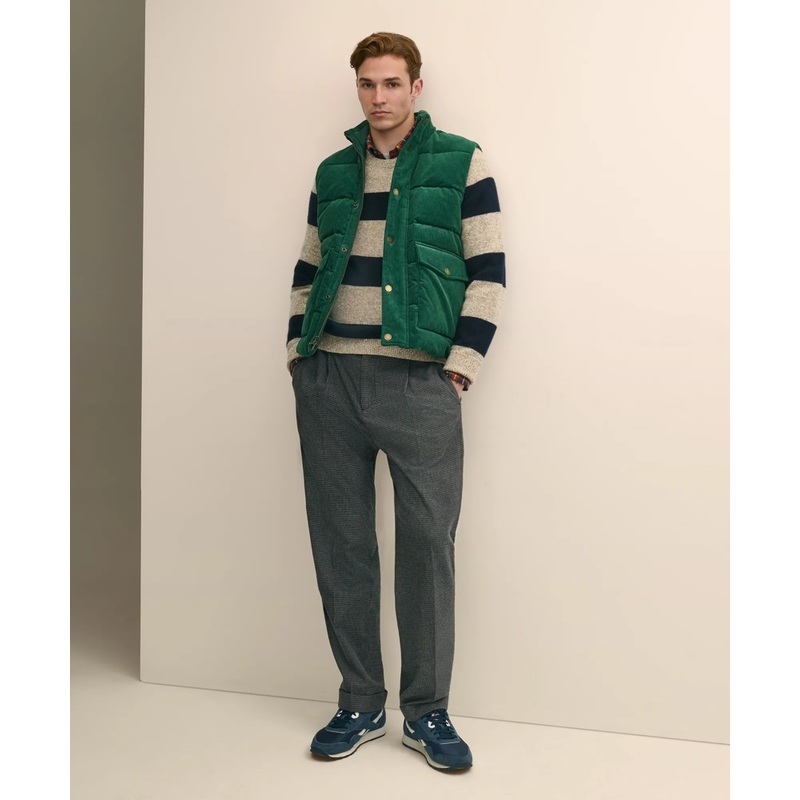 Cotton Blend Wide-Wale Puffer Vest