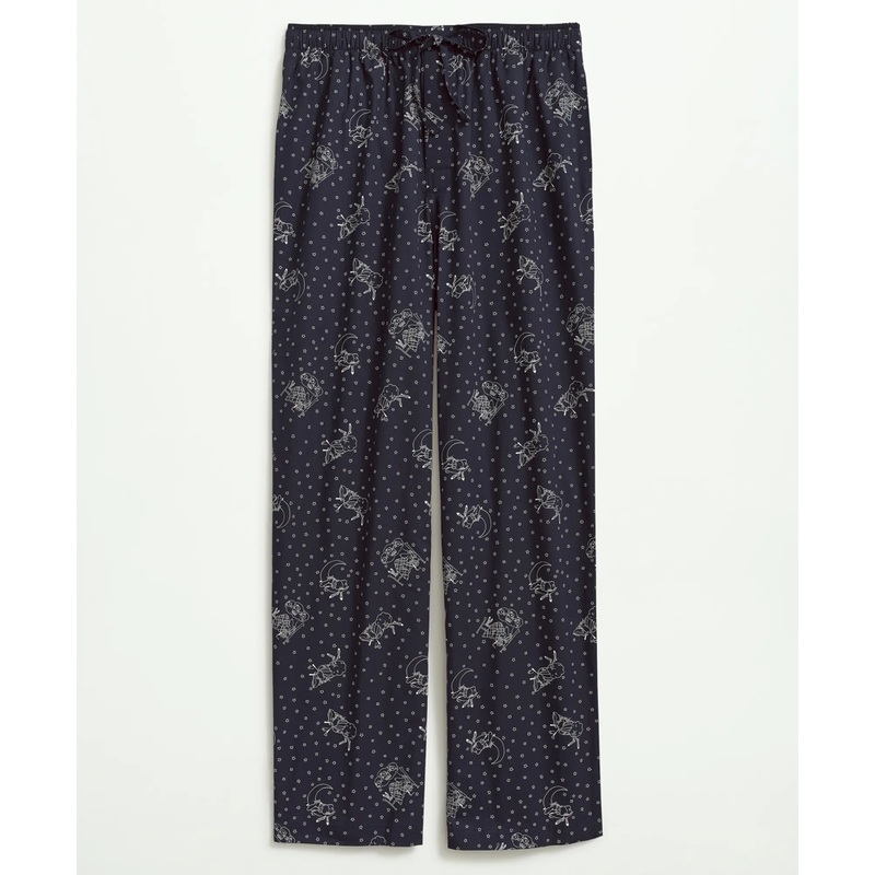 Cotton Poplin Henry Print Lounge Pants