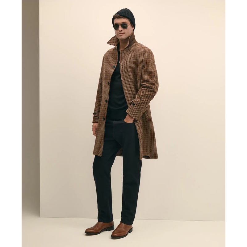 Lambswool Tattersall Balmacaan Coat