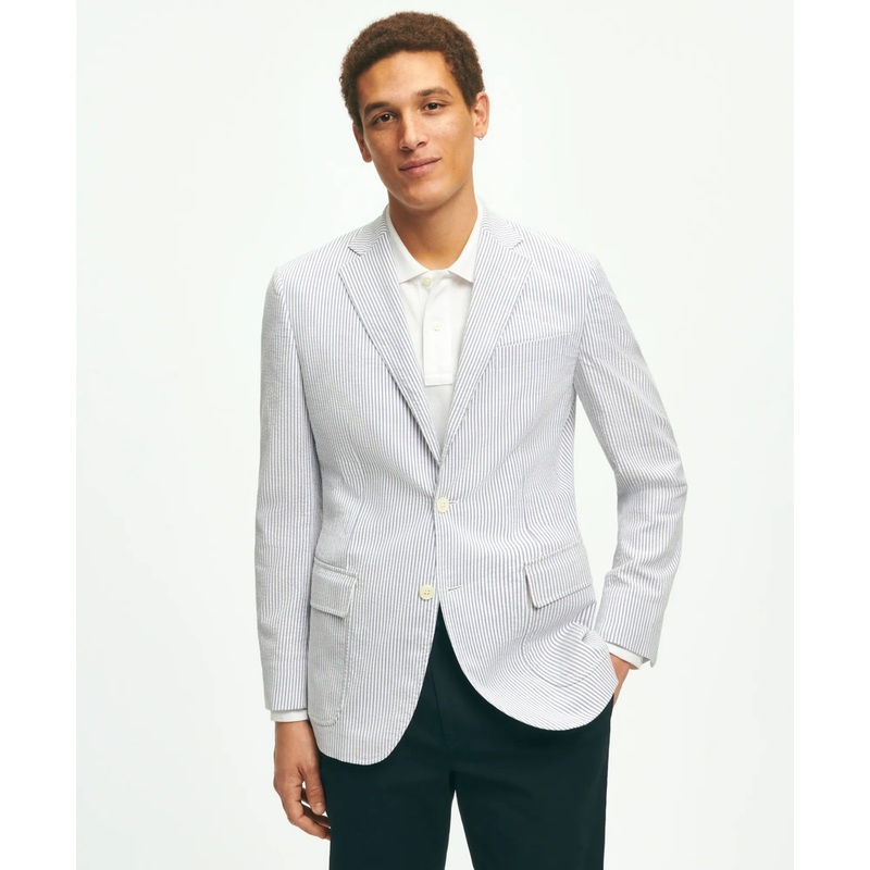 Slim Fit Archive-Inspired Seersucker Sport Coat in Cotton