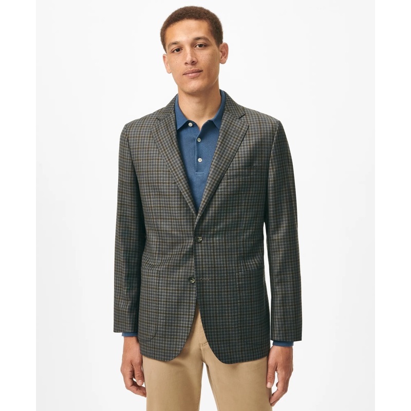 Slim Fit Gingham Sport Coat in Wool