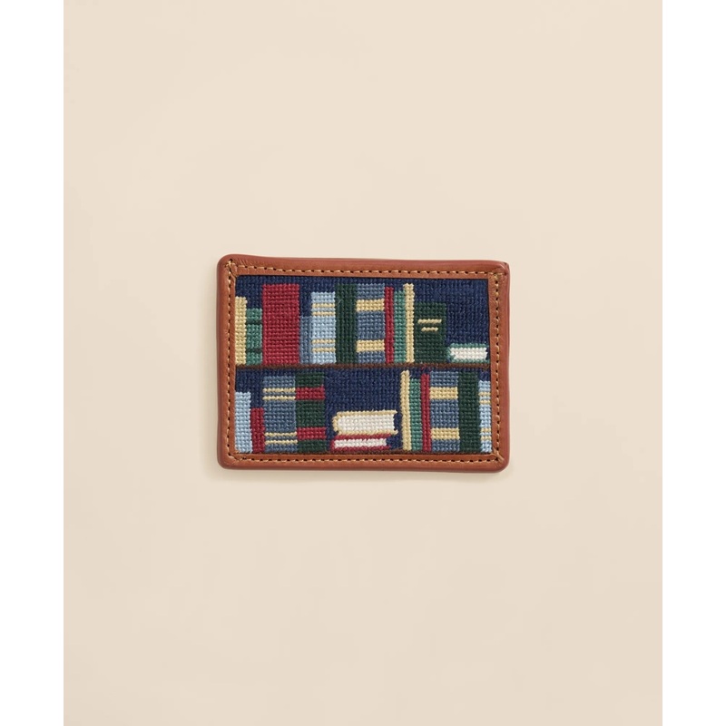 Smathers & Branson Needlepoint Bookshelf Card Case