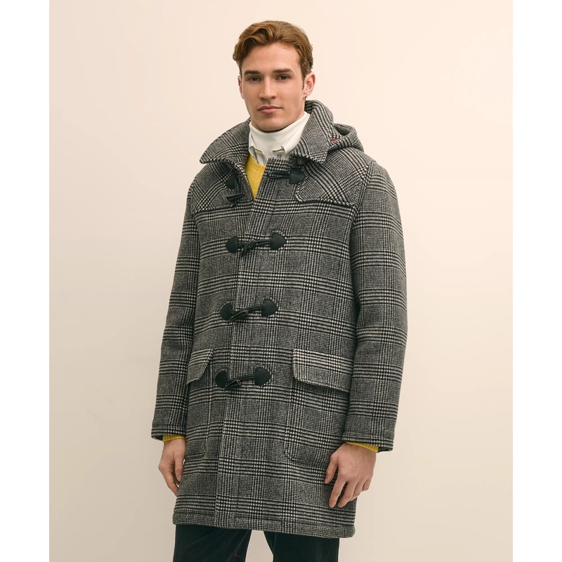 Wool Glen Plaid Duffle Coat