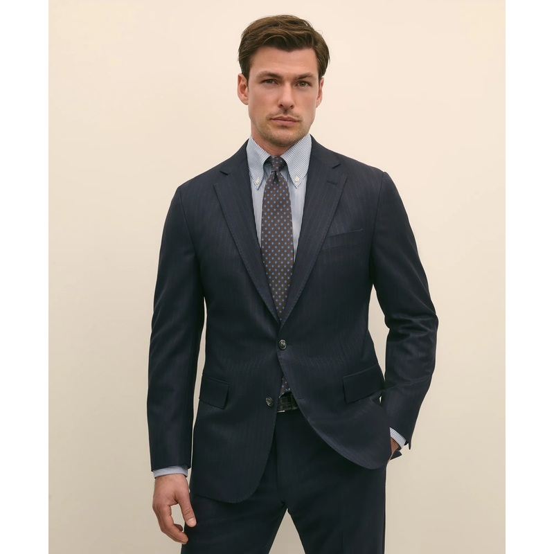 Brooks Brothers Explorer Collection Classic Fit Wool Bold Stripe Suit Jacket