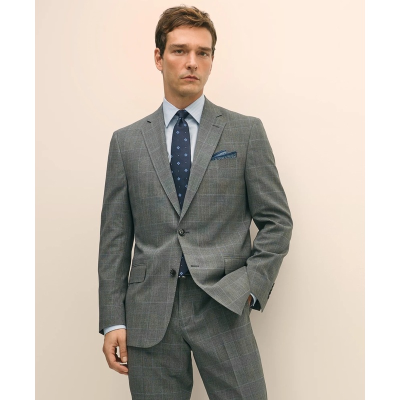 Brooks Brothers Explorer Collection Classic Fit Wool Check Suit Jacket