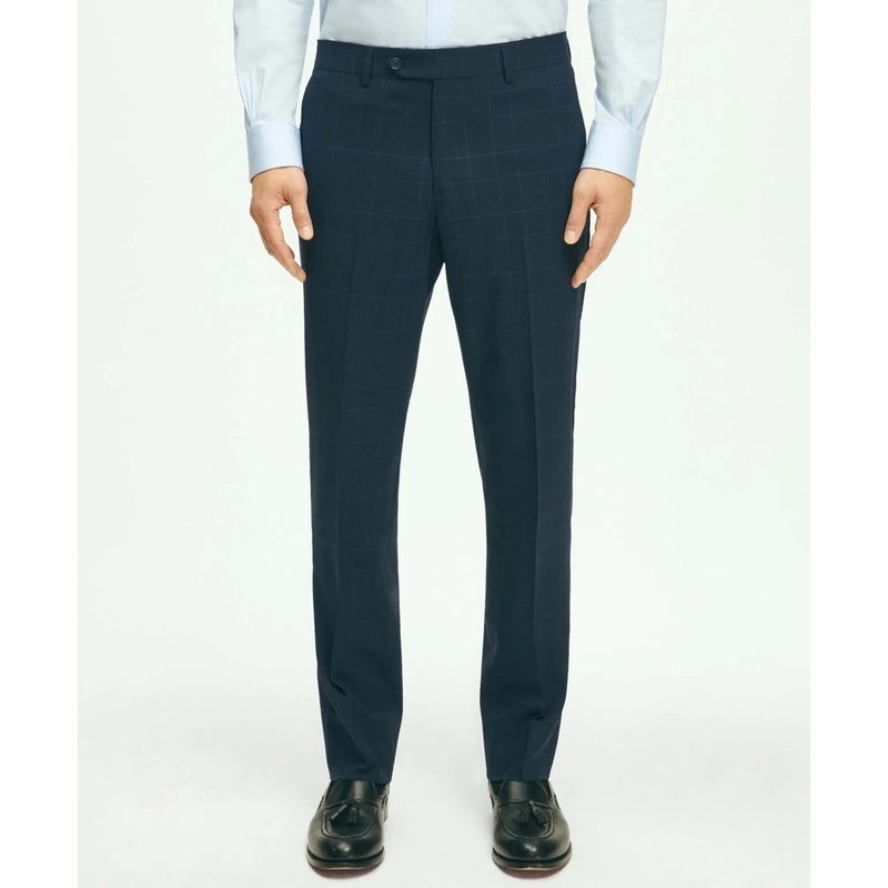 Brooks Brothers Explorer Collection Classic Fit Wool Checked Suit Pants